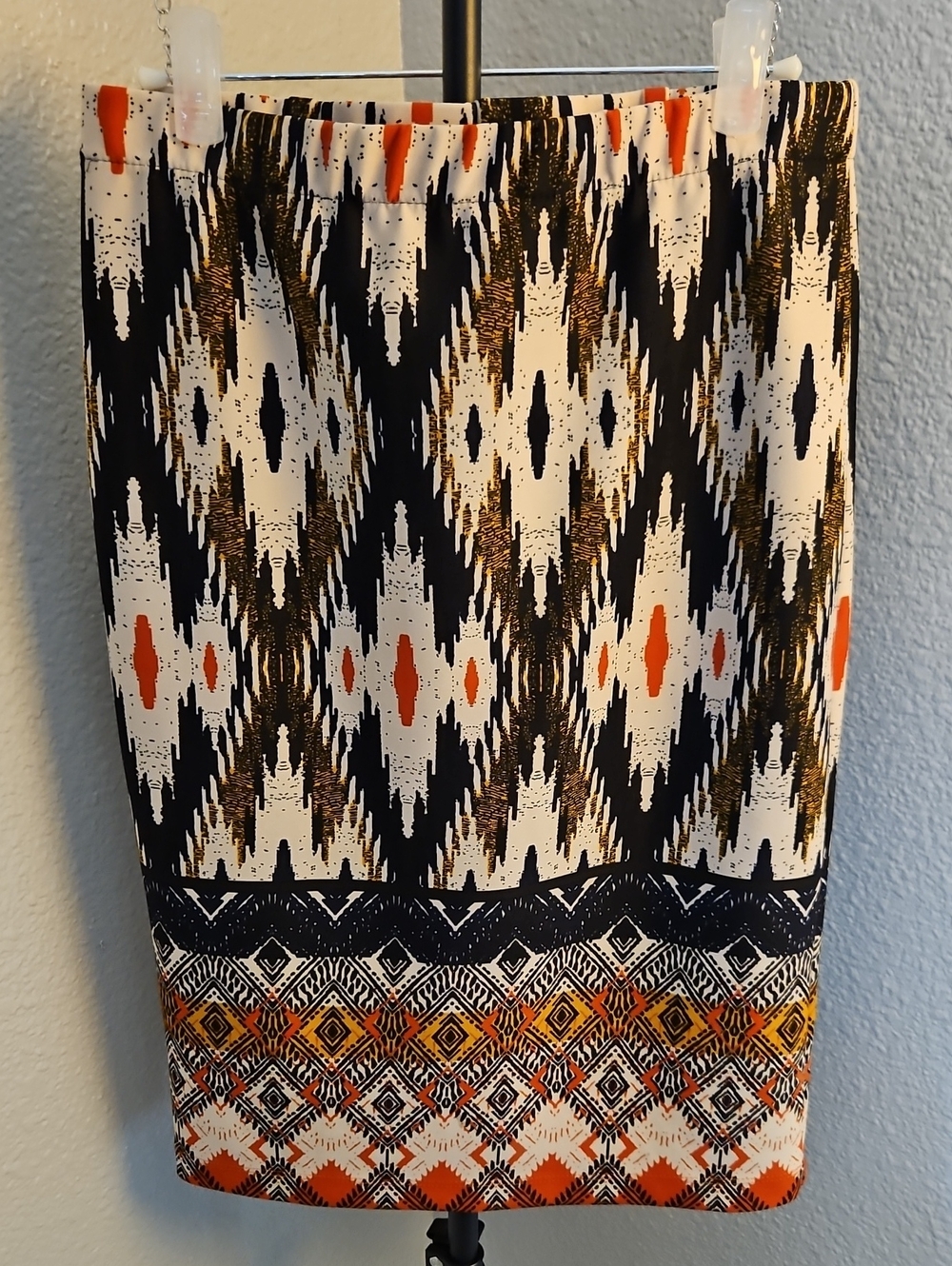 Anthropologie Maeve Geometric Tribal Print Stretch Pencil Skirt Size S Petite